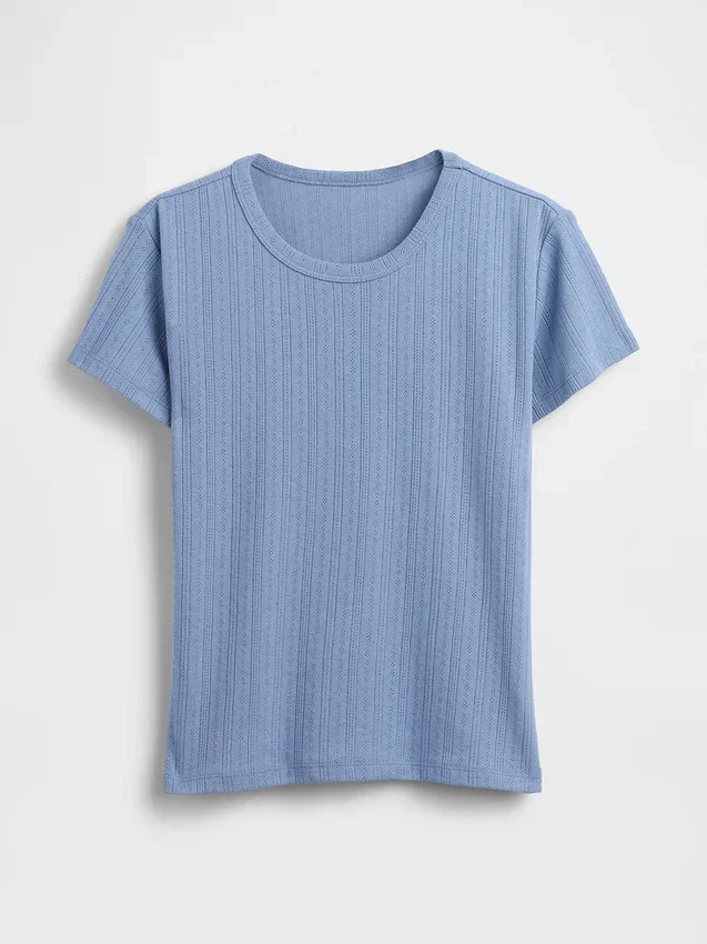 Camiseña de pijama de punto Pointelle
