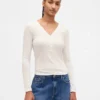 Camiseña Henley de canalé transparente