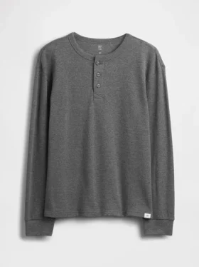 Camiseña holgada de niños estilo Henley