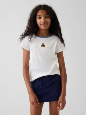 Camiseña infantil de canalé con bordados