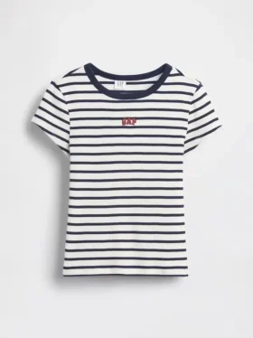 Camiseña infantil de canalé con bordados