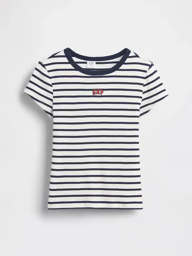 Camiseña infantil de canalé con bordados