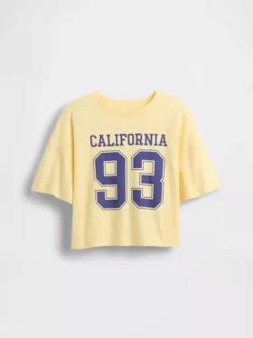 Camiseña oversize de corte cuadrado con logotipos de estados para niños