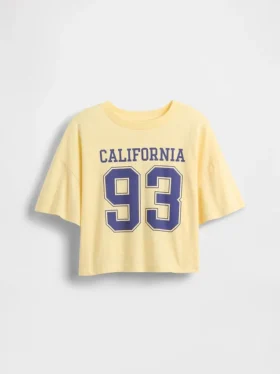 Camiseña oversize de corte cuadrado con logotipos de estados para niños