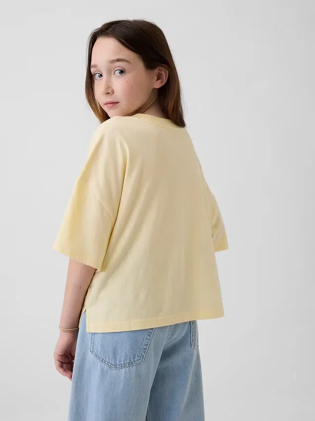 Camiseña oversize de corte cuadrado con logotipos de estados para niños