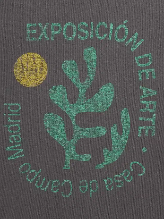 Camisería gráfica holgada de tejido grueso