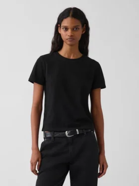Camiseta 100 % algodón con efecto encogido auténtico