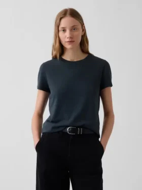 Camiseta 100 % algodón con efecto encogido auténtico