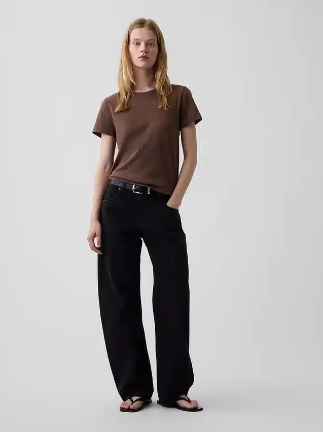 Camiseta 100 % algodón con efecto encogido auténtico