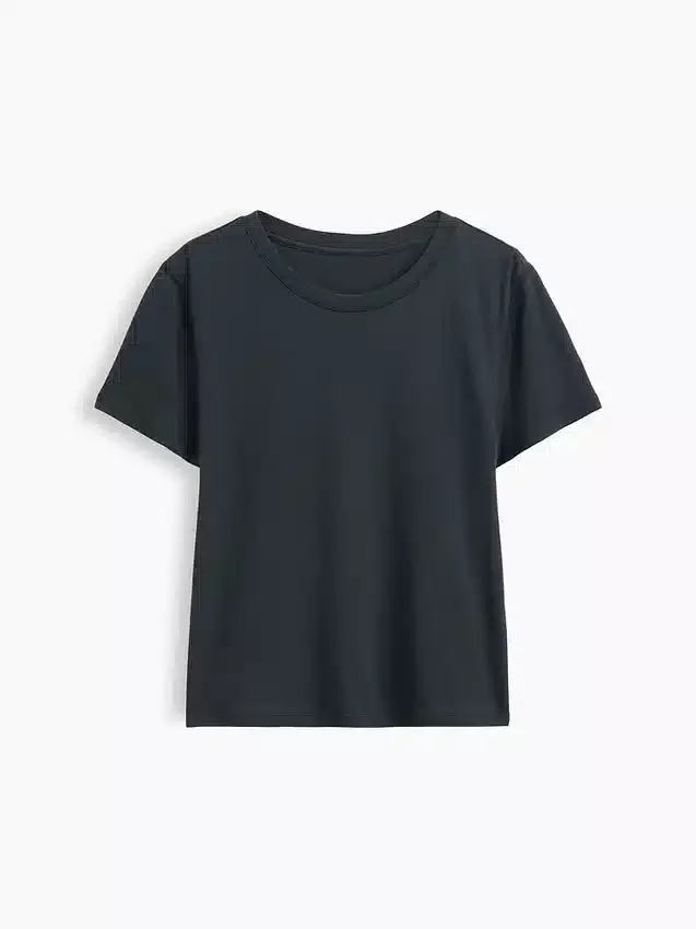Camiseta 100 % algodón con efecto encogido auténtico