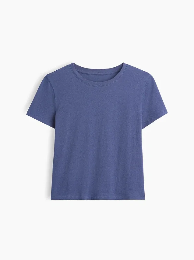 Camiseta 100 % algodón con efecto encogido auténtico