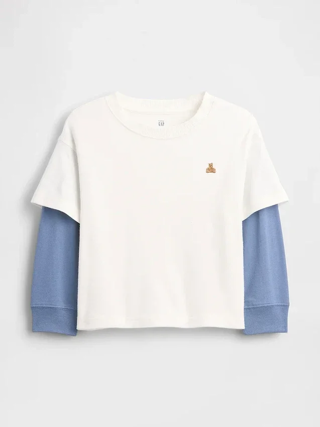 Camiseta 2 en 1 de tejido grueso para Bebé y Niño