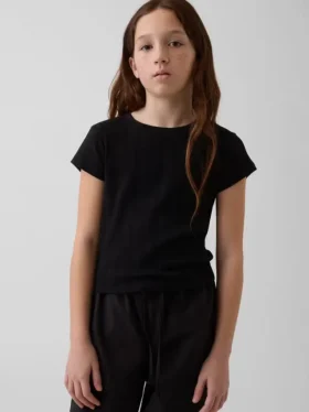 Camiseta ajustada de niño con canalé multicolor