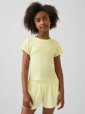 Camiseta ajustada de niño con canalé multicolor