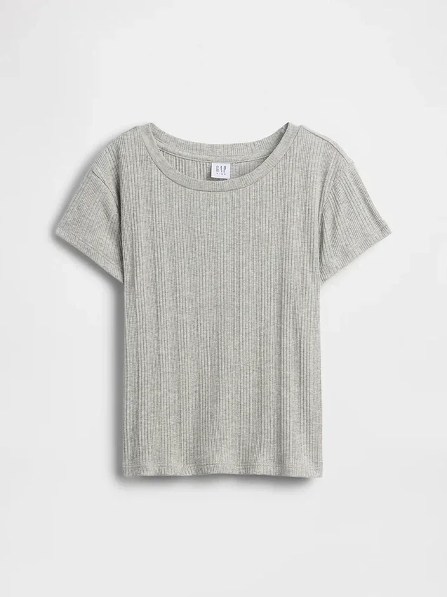 Camiseta ajustada de niño con canalé multicolor