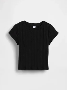 Camiseta ajustada de niño con canalé multicolor