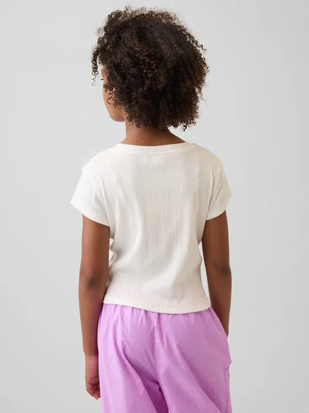 Camiseta ajustada de niño con canalé multicolor