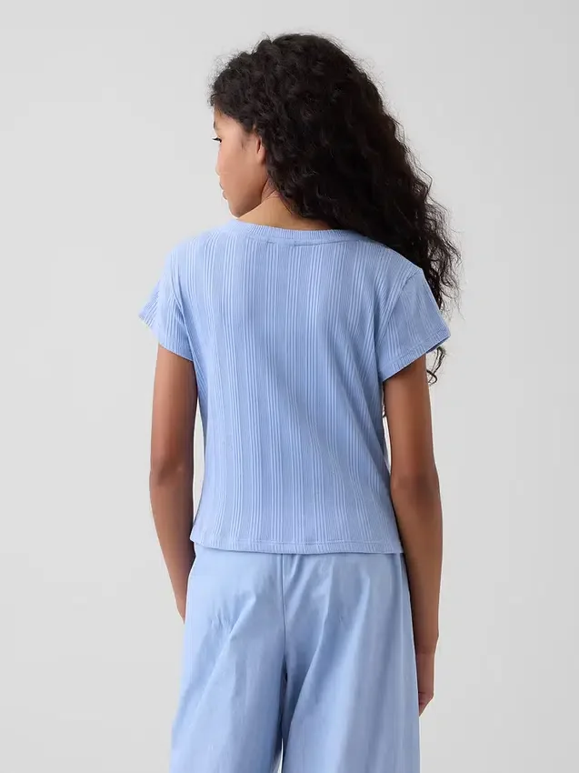 Camiseta ajustada de niño con canalé multicolor