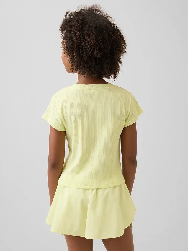 Camiseta ajustada de niño con canalé multicolor