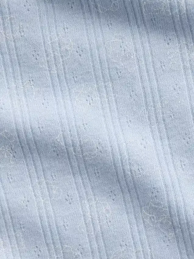 Camiseta ajustada de punto acanalado con punto calado para niños
