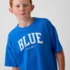 Camiseta azul para niños «Relaxed Logo»