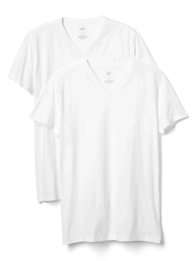 Camiseta clásica con cuello en V (paquete de 2)