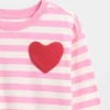 Camiseta con bolsillo en forma de corazón para bebés y niños, combinable
