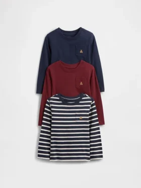 Camiseta con bolsillo para bebés y niños, combinable