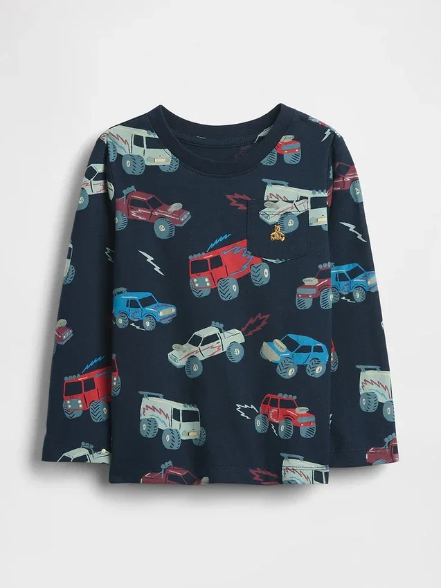 Camiseta con bolsillo para bebés y niños, combinable