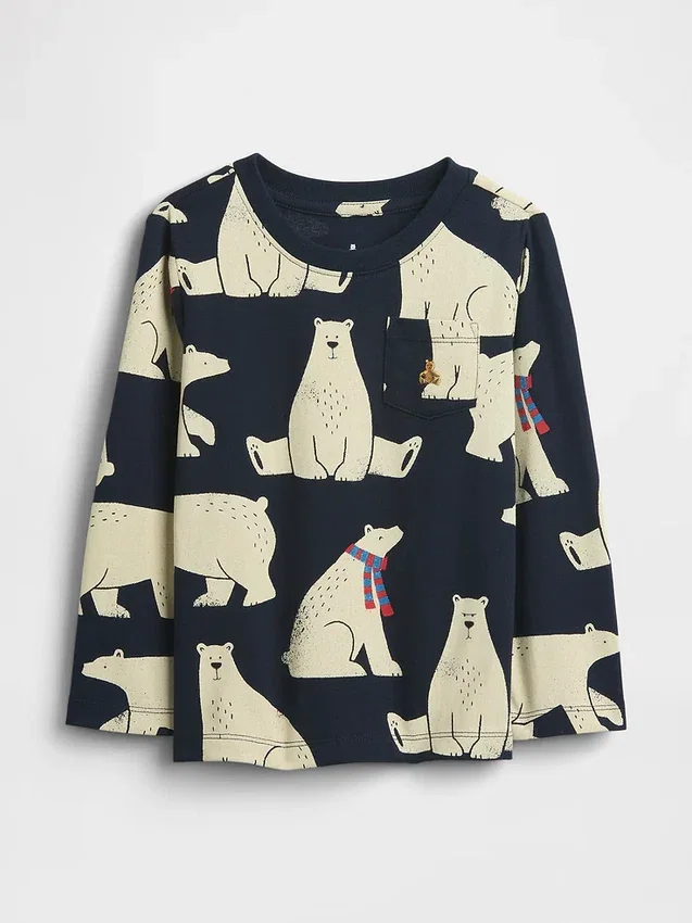 Camiseta con bolsillo para bebés y niños, combinable