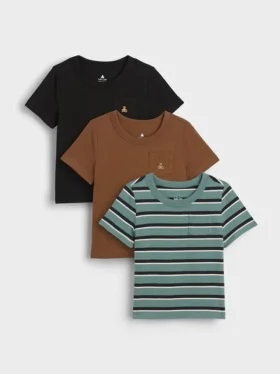 Camiseta con bolsillo para bebés y niños «Mix & Match» (paquete de 3)