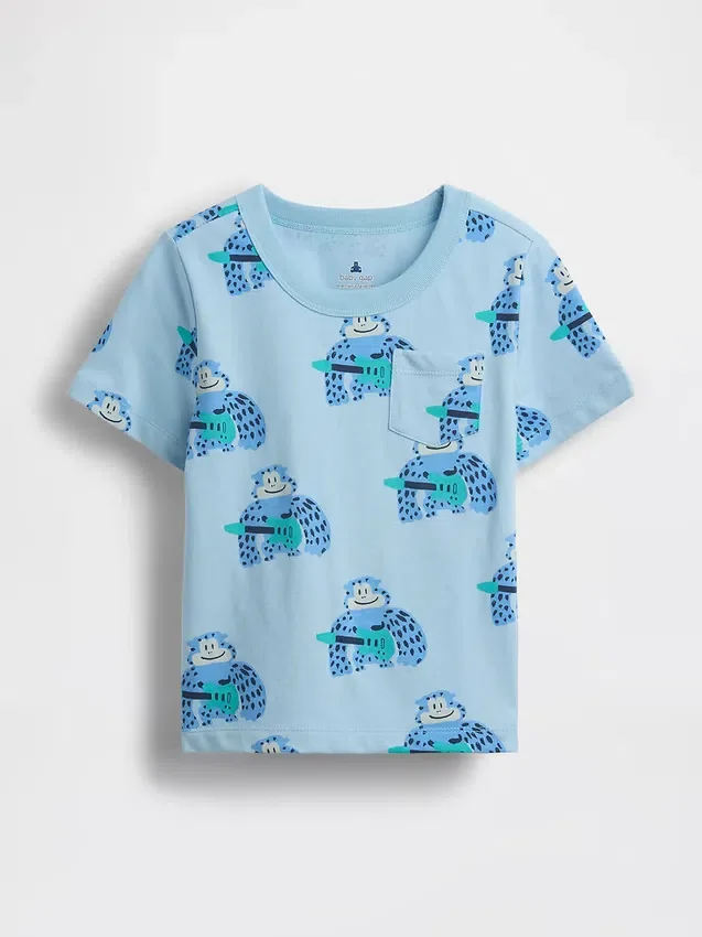 Camiseta con bolsillo para bebés y niños pequeños, combinable