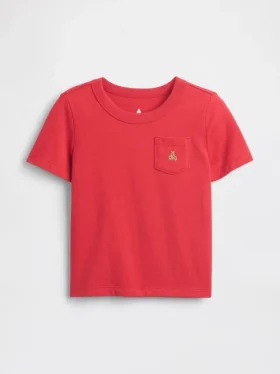 Camiseta con bolsillo para bebés y niños pequeños, combinable