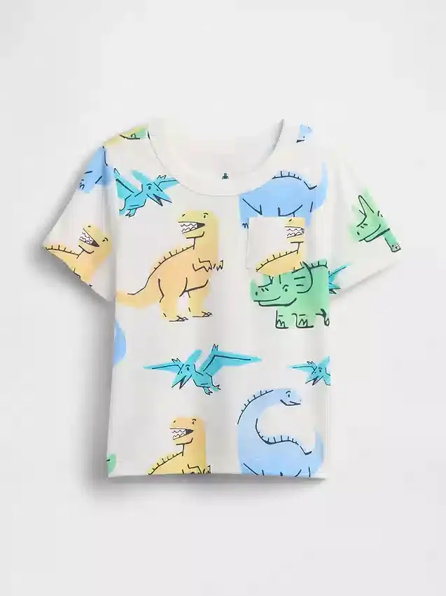 Camiseta con bolsillo para bebés y niños pequeños, combinable