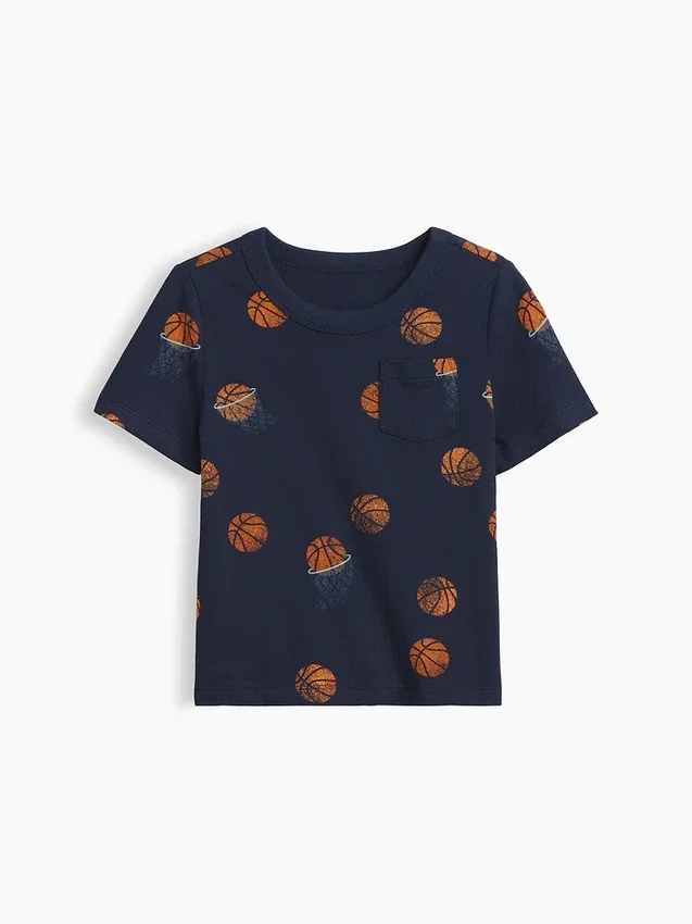 Camiseta con bolsillo para bebés y niños pequeños, combinable