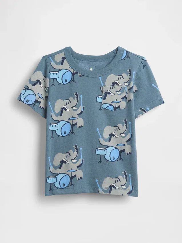 Camiseta con bolsillo para bebés y niños pequeños, combinable