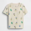 Camiseta con bolsillo y estampado combinable para bebés y niños
