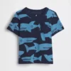 Camiseta con bolsillo y estampado combinable para bebés y niños