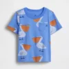 Camiseta con bolsillo y estampado combinable para bebés y niños