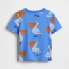 Camiseta con bolsillo y estampado combinable para bebés y niños