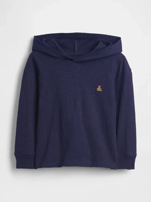 Camiseta con capucha de algodón orgánico para bebés y niños pequeños