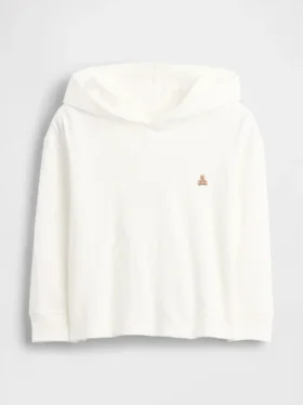 Camiseta con capucha de algodón orgánico para bebés y niños pequeños