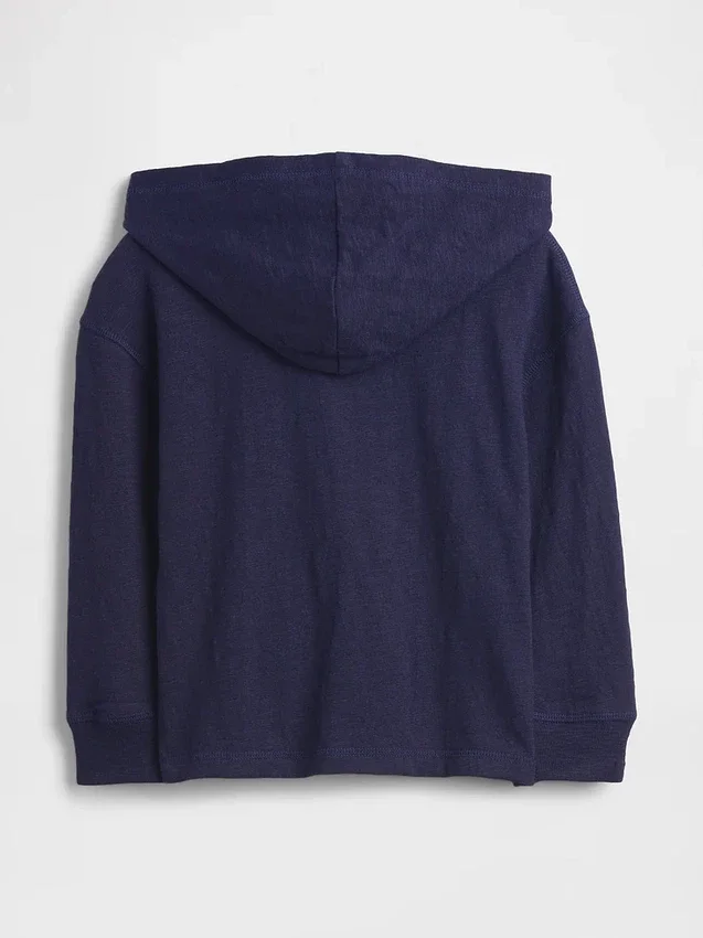 Camiseta con capucha de algodón orgánico para bebés y niños pequeños