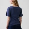 Camiseta con cuello redondo acanalado