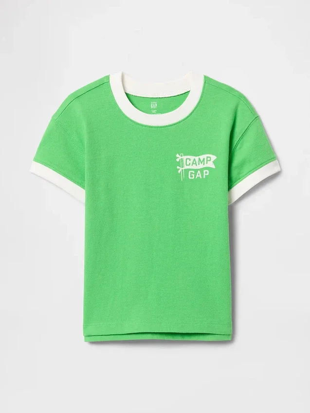Camiseta con cuello redondo y ribete «Gap Baby and Child» para bebés y niños pequeños