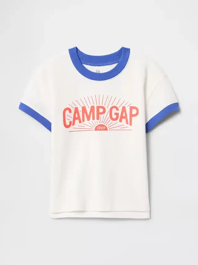 Camiseta con cuello redondo y ribete «Gap Baby and Child» para bebés y niños pequeños