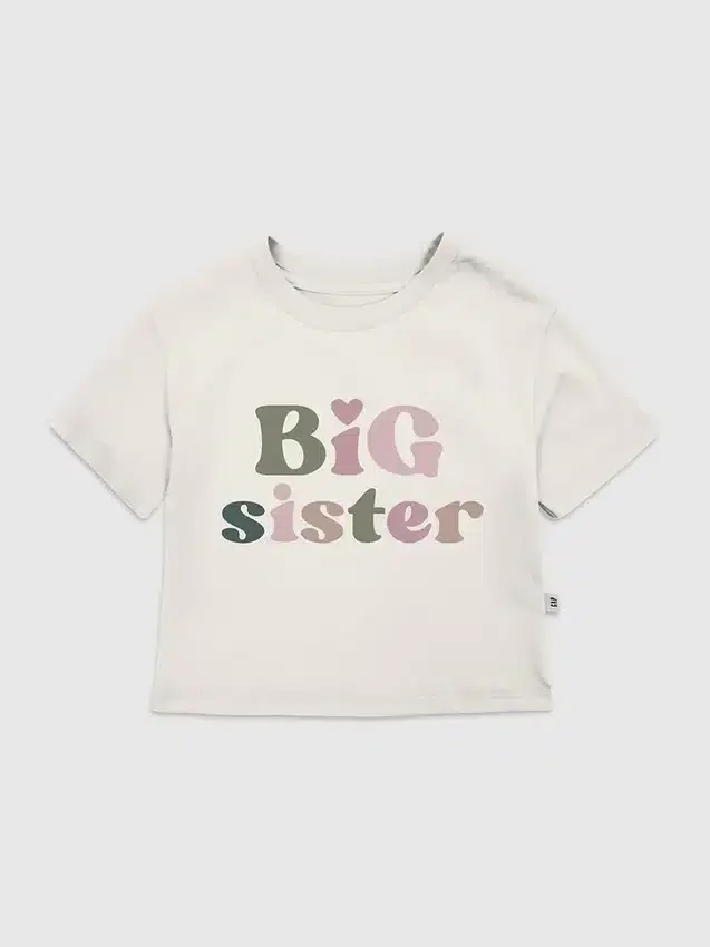 Camiseta con diseño «Big Sister» para niños pequeños