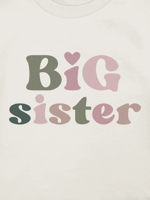Camiseta con diseño «Big Sister» para niños pequeños