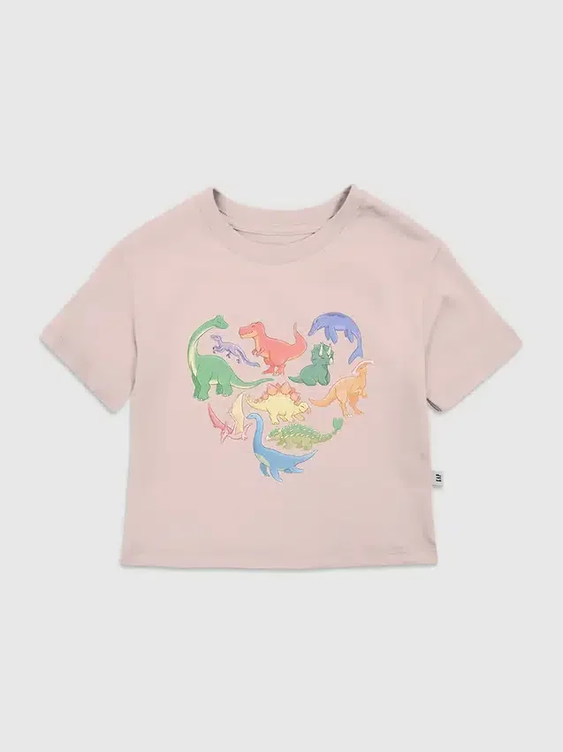 Camiseta con diseño «Corazones de dinosaurios» para niños pequeños
