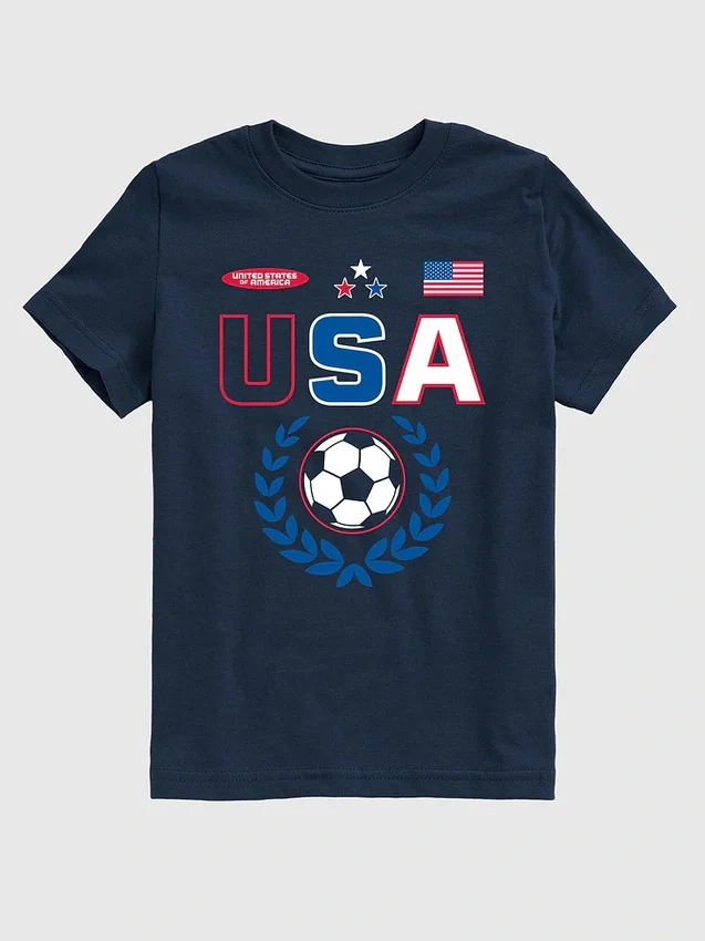 Camiseta con diseño de camiseta de fútbol de EE. UU. para niños